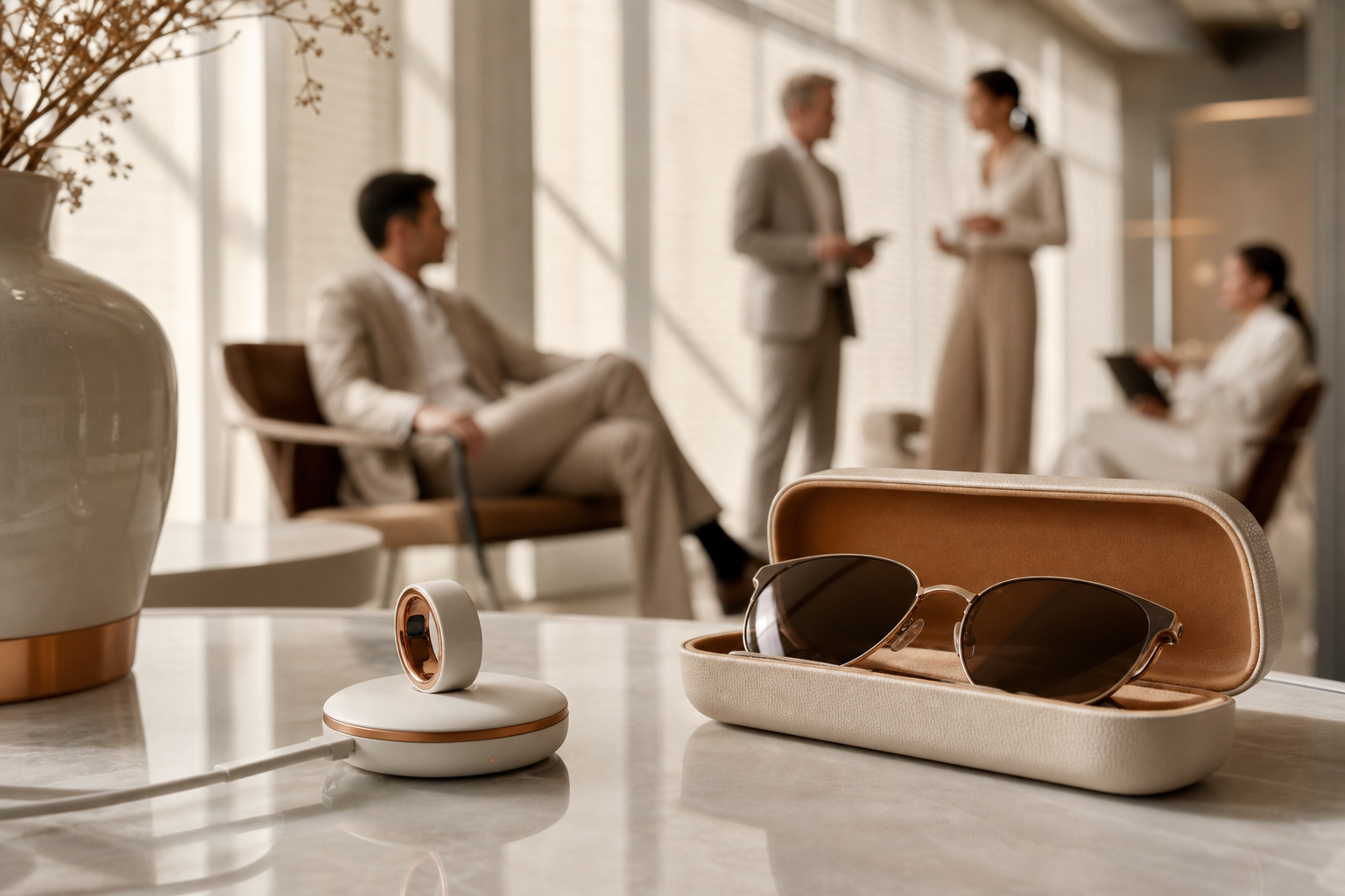 Corporate teams and employee wellbeing with DR H ring and glasses