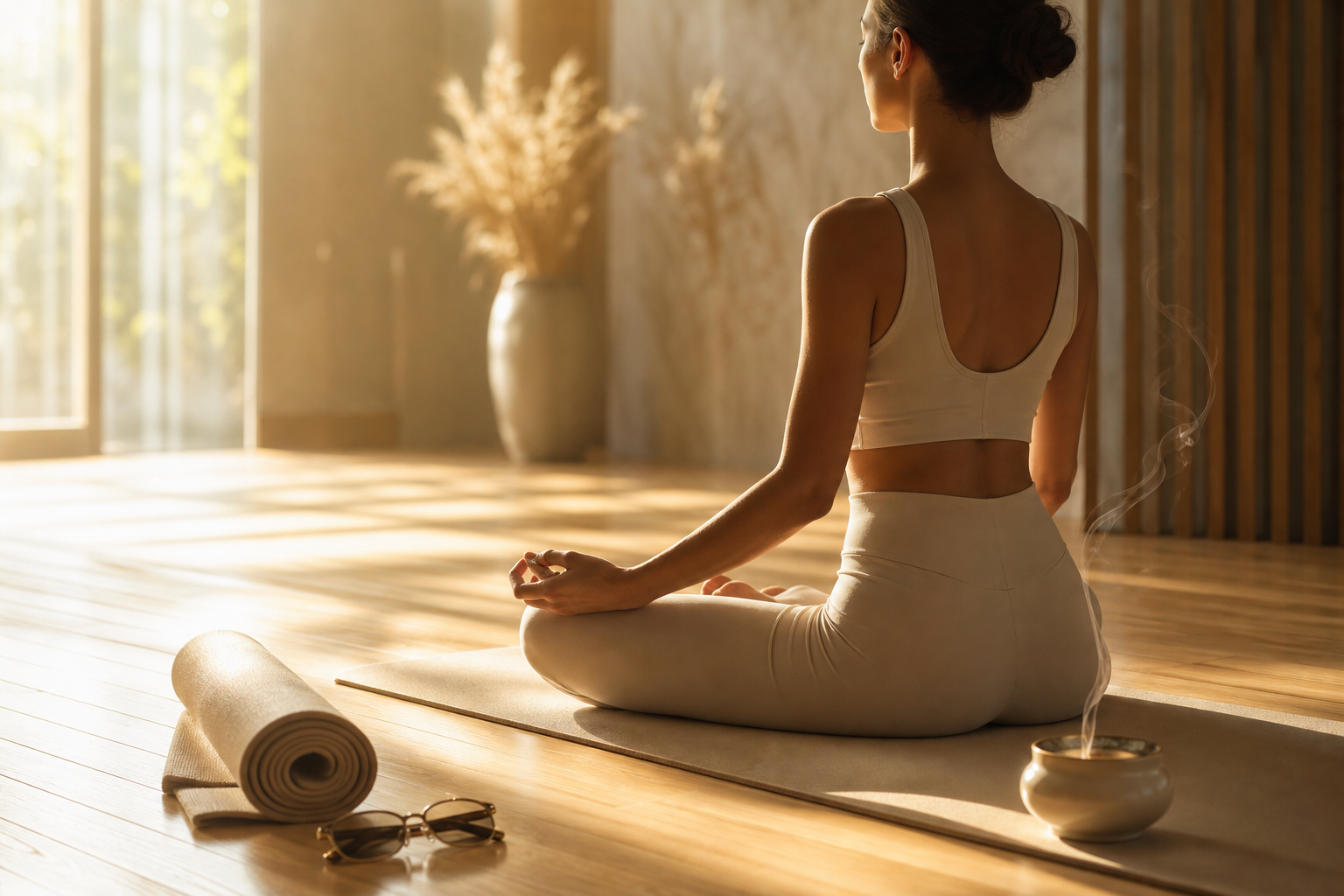 Yoga and meditation training with DR H smart ring and glasses